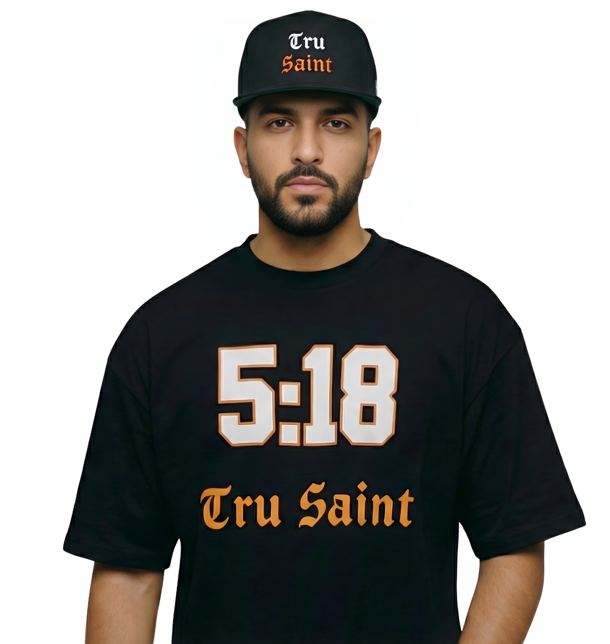 Tru Saint Orange Embroidered Flat Bill Snapback