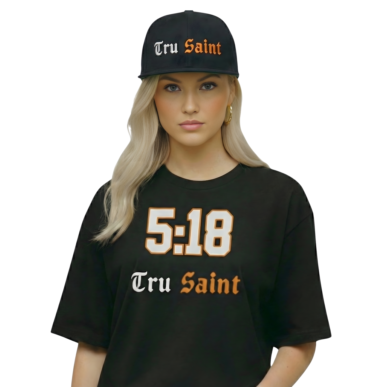Tru Saint Signature Orange Premium Embroidered Flat Bill Snapback