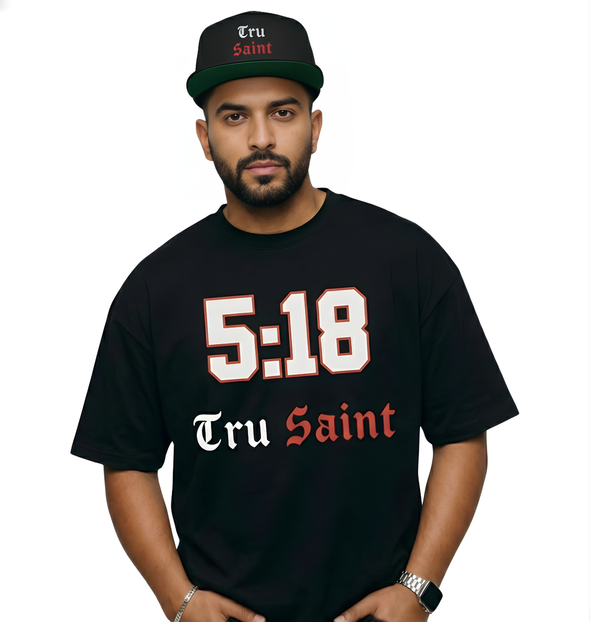 Tru Saint Red Embroidered Flat Bill Snapback
