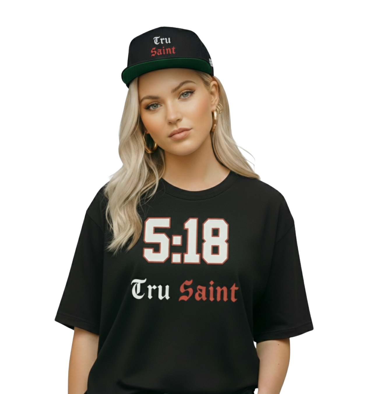 Tru Saint Red Embroidered Flat Bill Snapback