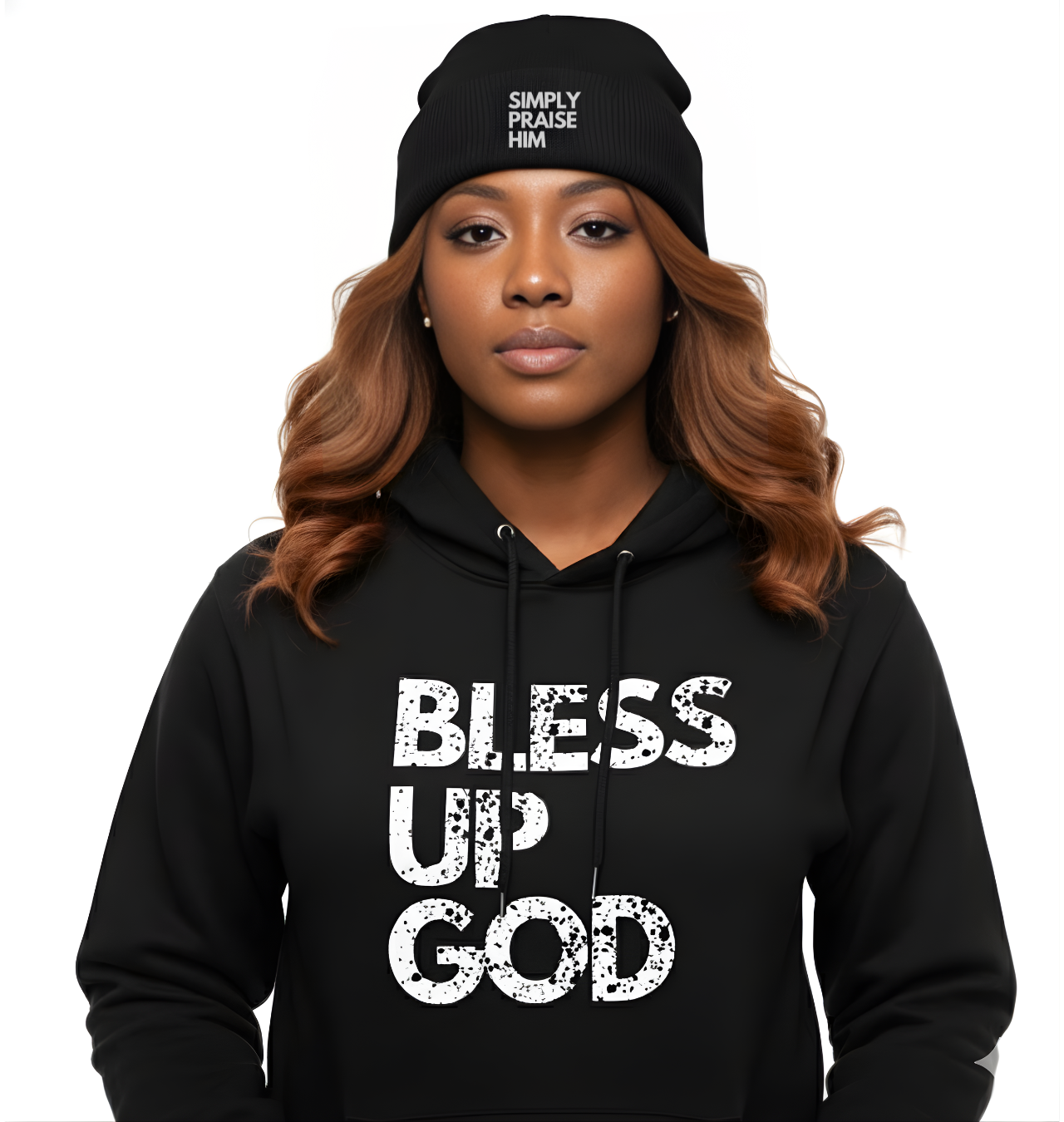 Simply Praise Him Embroidered Knit Beanie