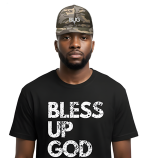 Bless Up God BUG Embroidered Camouflage Trucker Hat