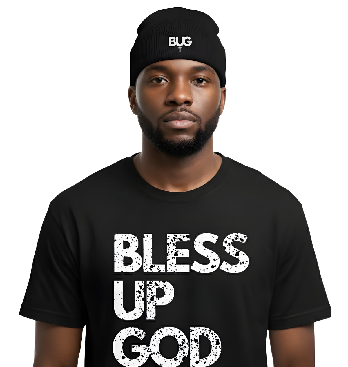 Bless Up God BUG Knit Embroidered Beanie