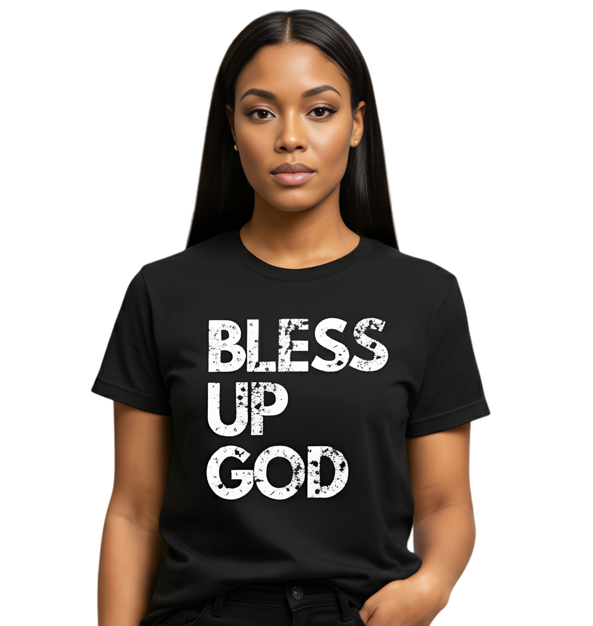 Bless Up God Premium Distressed Unisex Tee