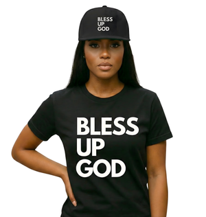 Bless Up God Signature Embroidered Flat Bill Snapback