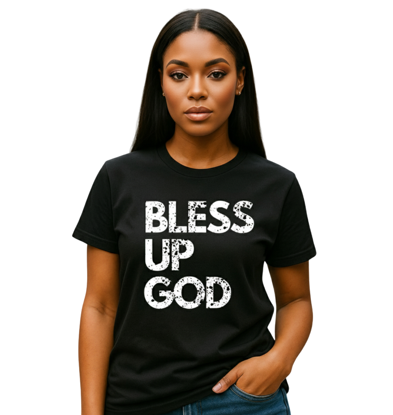 Bless Up God Premium Distressed Soft Unisex Tee