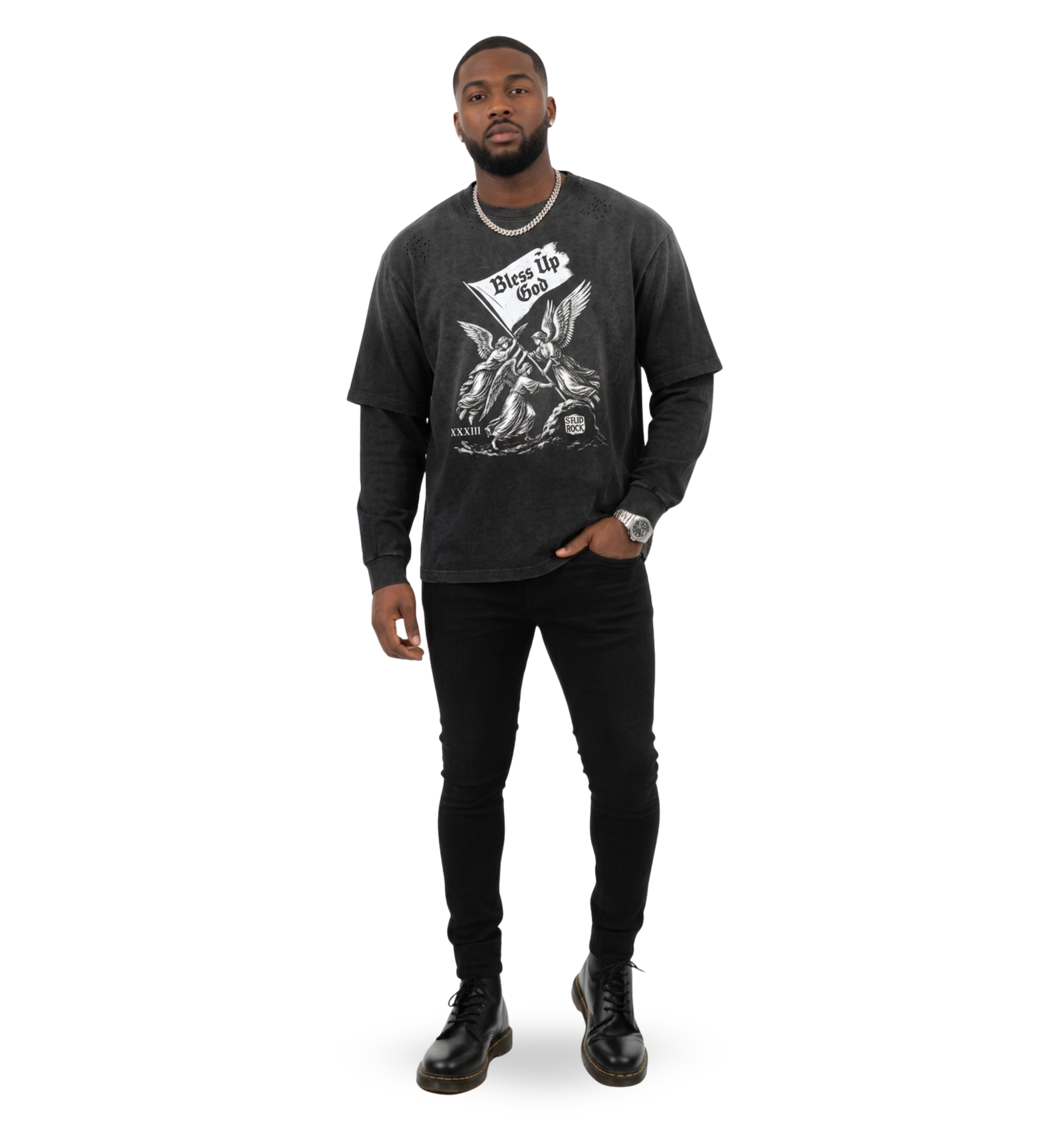 Bless Up God Triple Angel Tee
