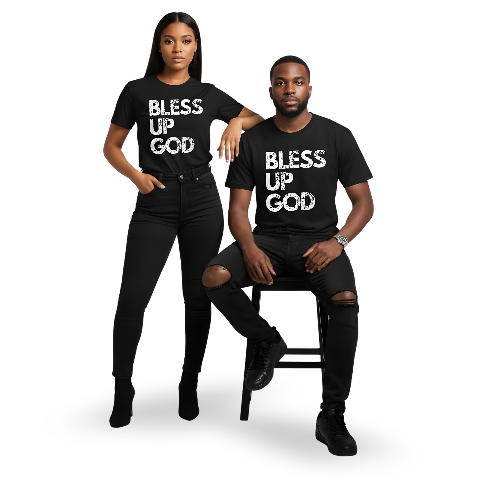 Bless Up God Signature Distressed Unisex Tee