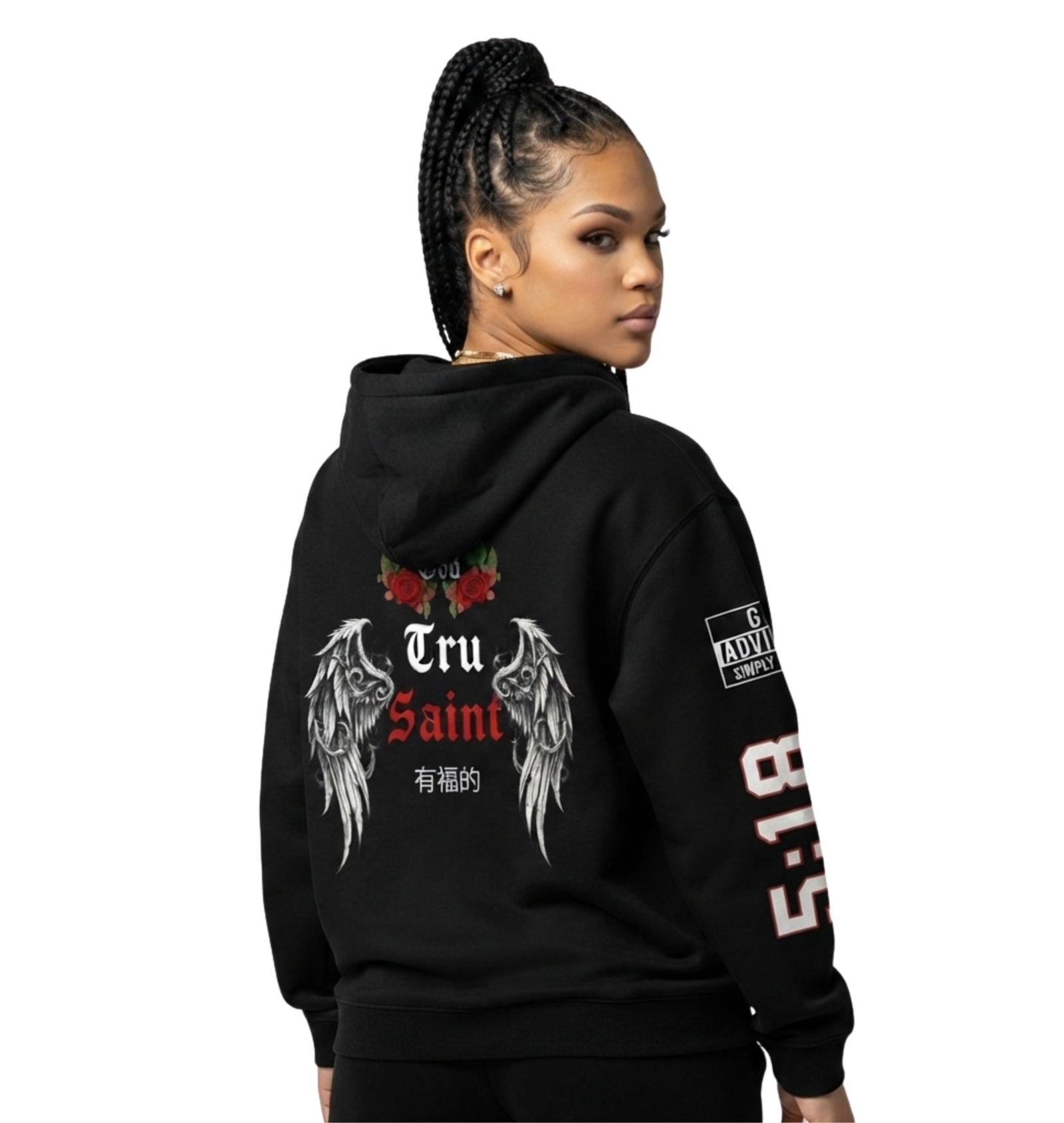 Tru Saint x 5:18 Oversized Fit Angel Wings Hoodie