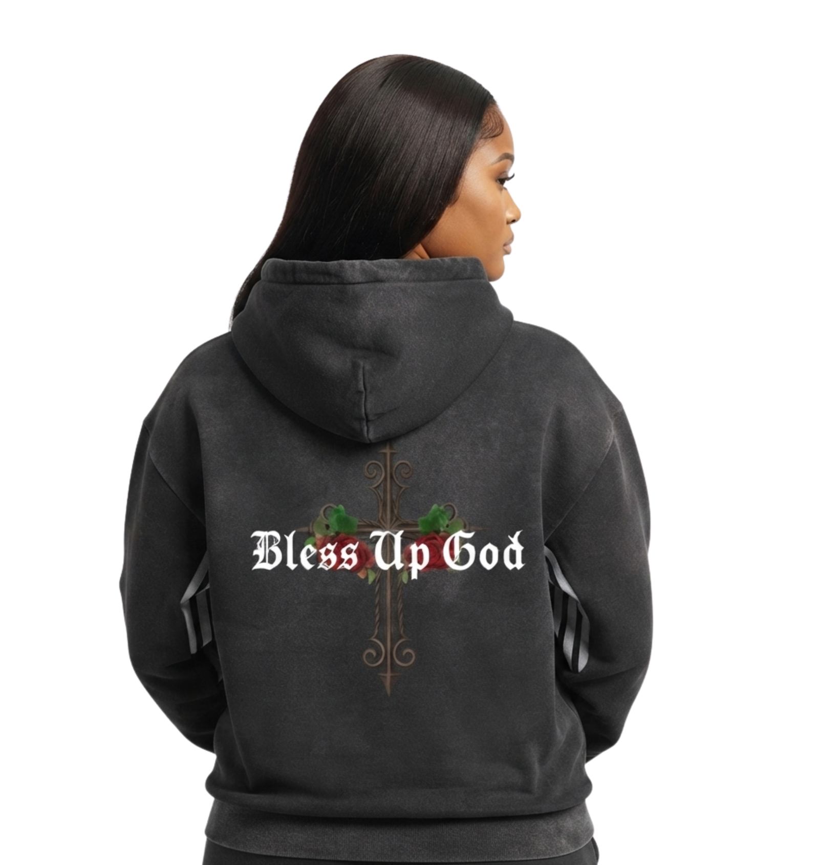 Bless Up God Faded Hoodie