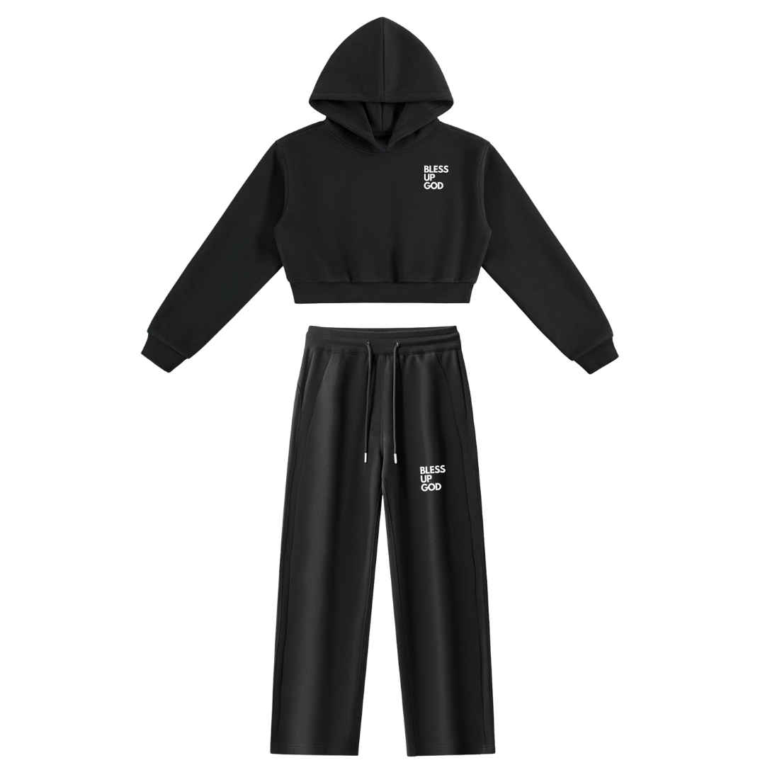 Women's Bless Up God Lounge Set - Black