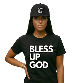 Bless Up God Signature Embroidered Flat Bill Snapback