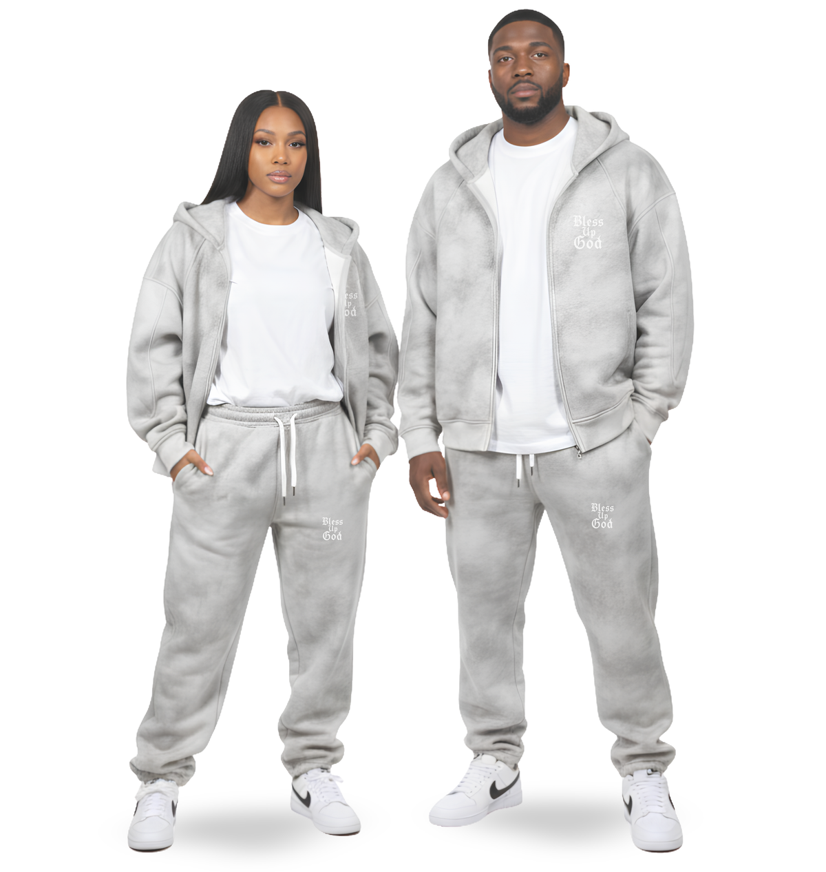 Bless Up God Washed Zip-Up Hoodie