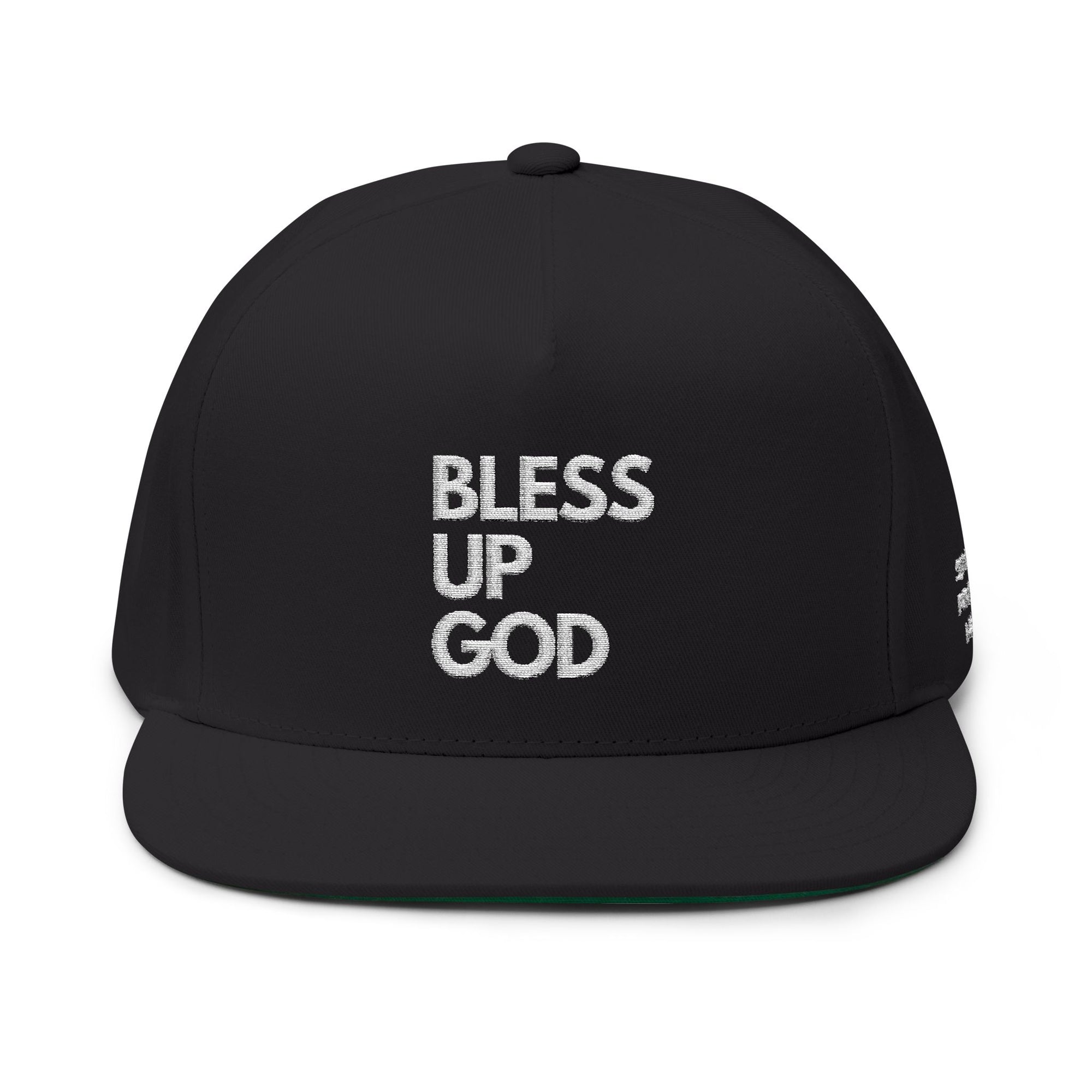 Bless Up God Signature Embroidered Flat Bill Snapback