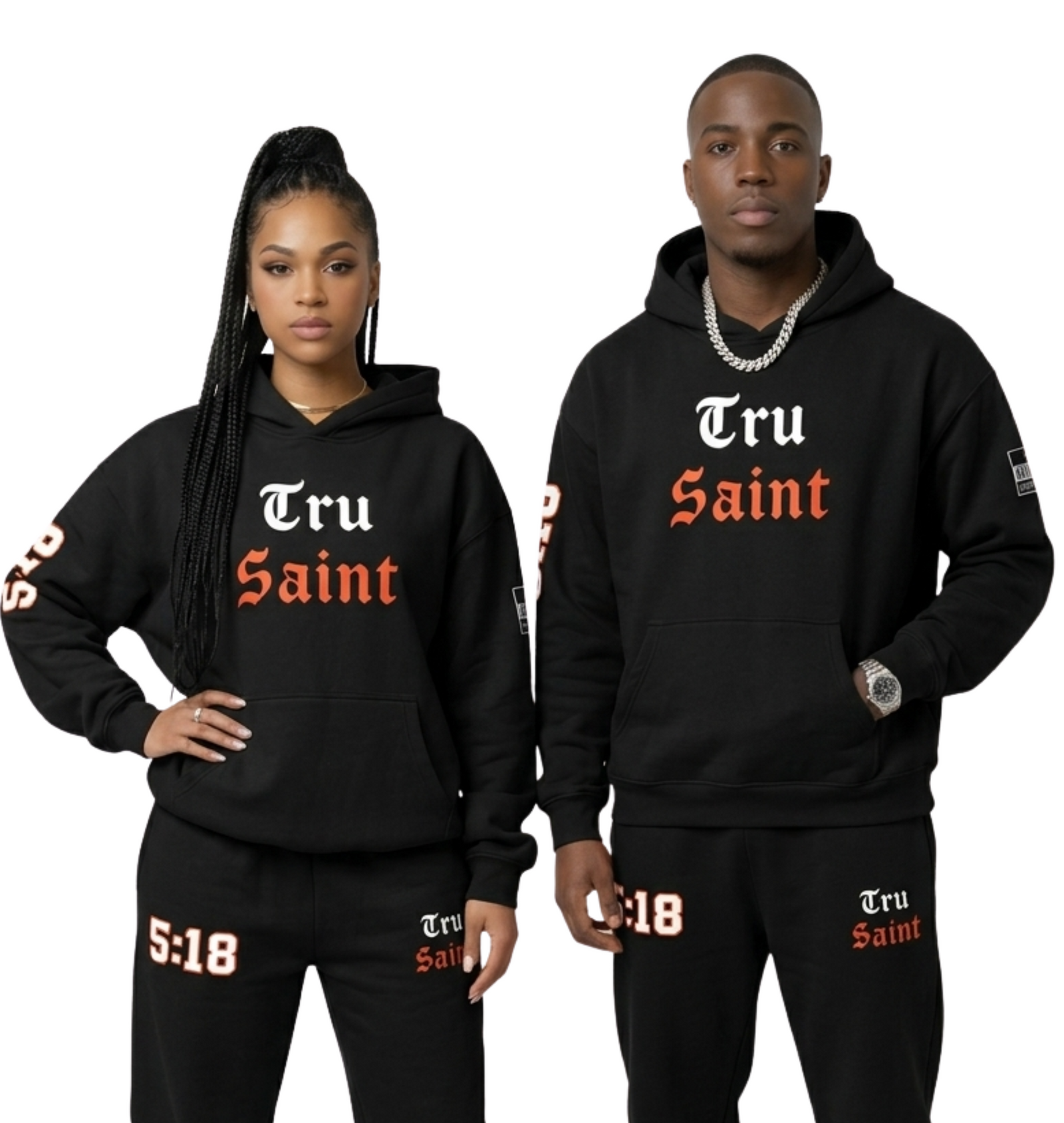 Tru Saint x 5:18 Orange Oversized Fit Hoodie