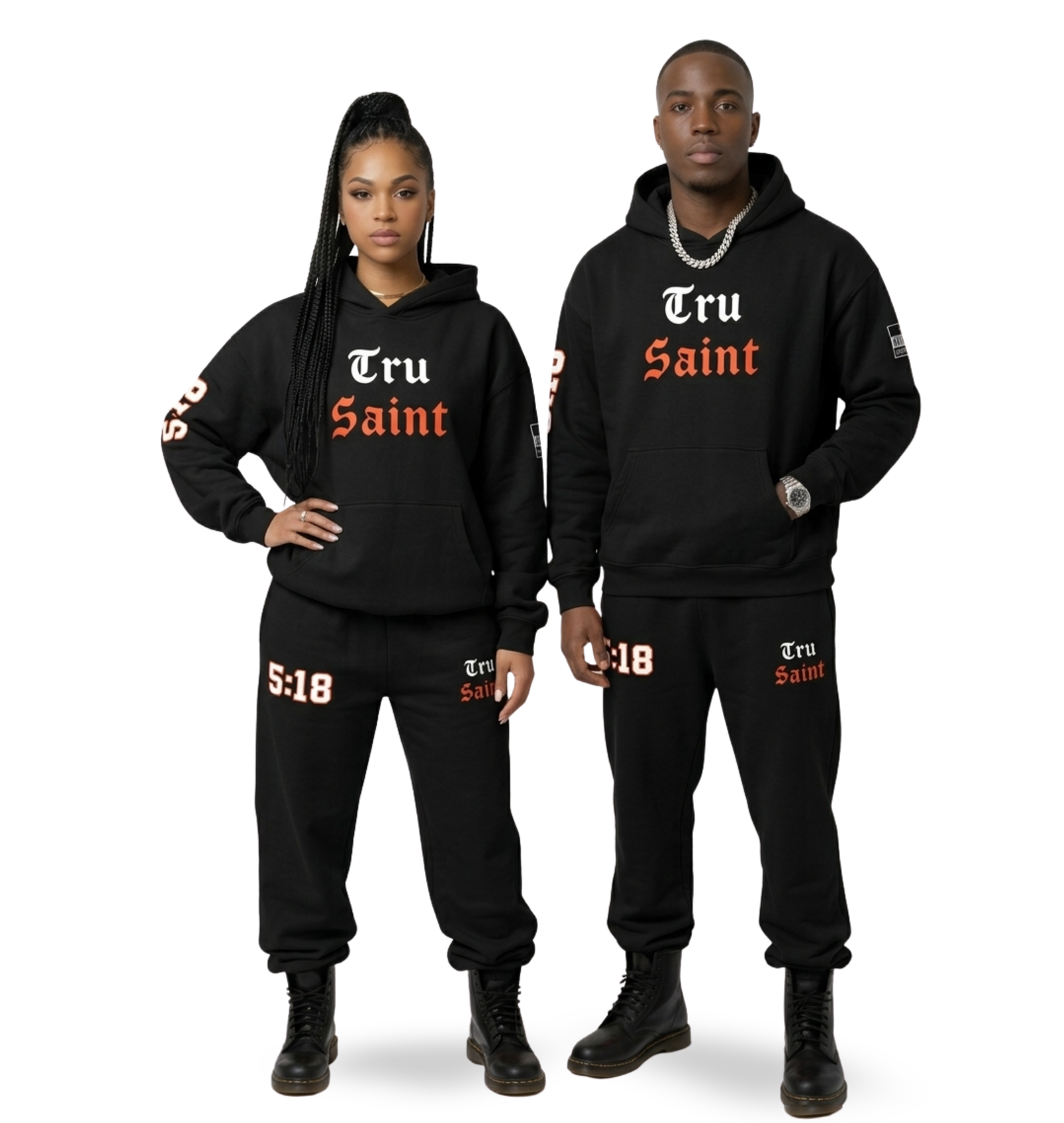 Tru Saint x 5:18 Orange Oversized Fit Hoodie