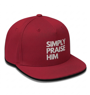Simply Praise Him Premium Embroidered Flat Bill Snapback