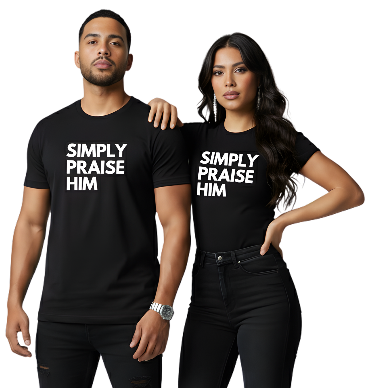 Simply Praise Him Signature Distressed Unisex Tee