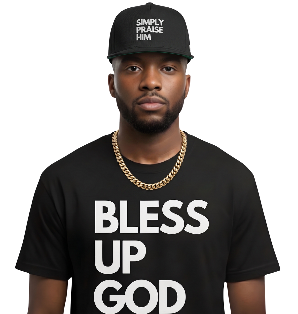 Simply Praise Him Premium Embroidered Flat Bill Snapback
