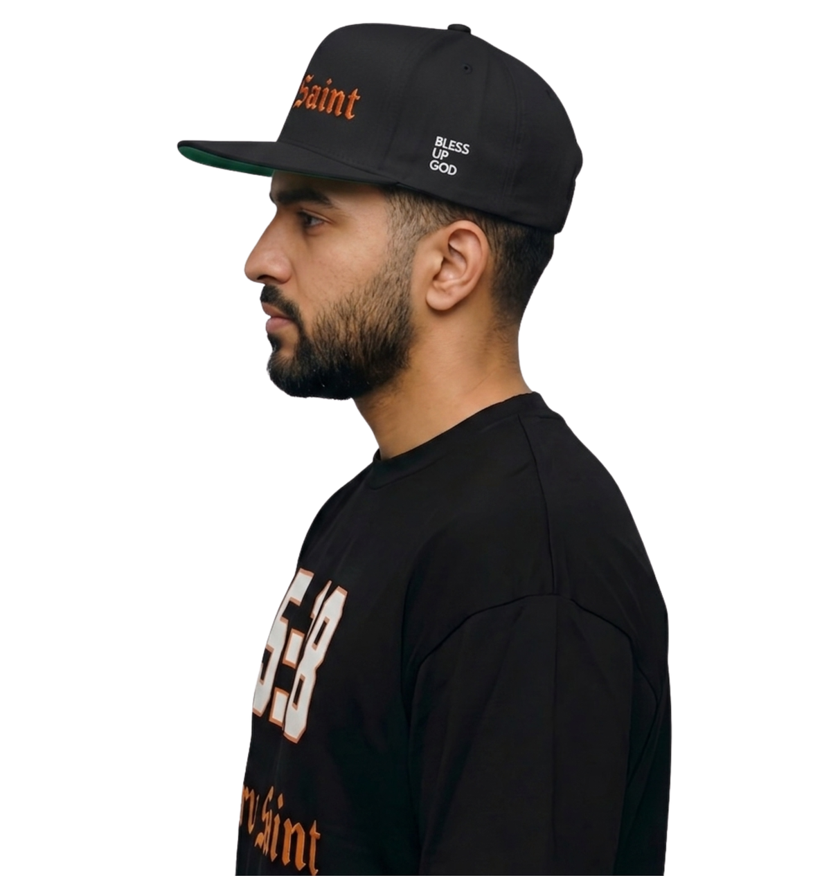 Tru Saint Orange Premium Embroidered Flat Bill Snapback