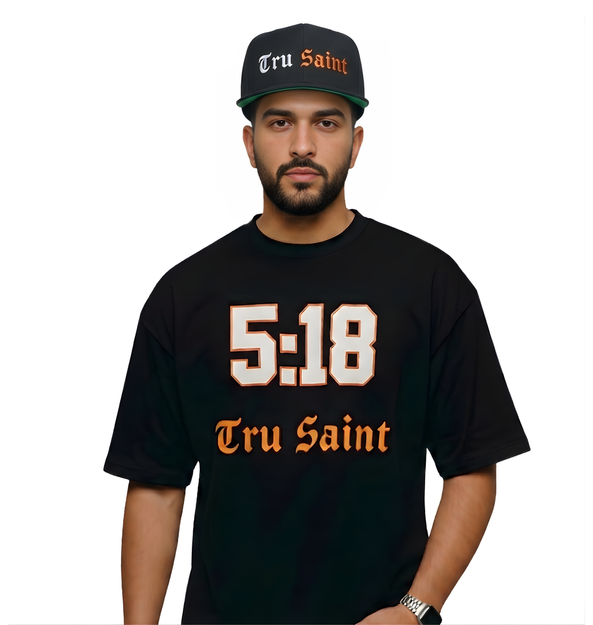 Tru Saint Orange Premium Embroidered Flat Bill Snapback