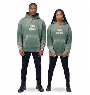 Tru Saint Washed and Frayed Moon Man Hoodie