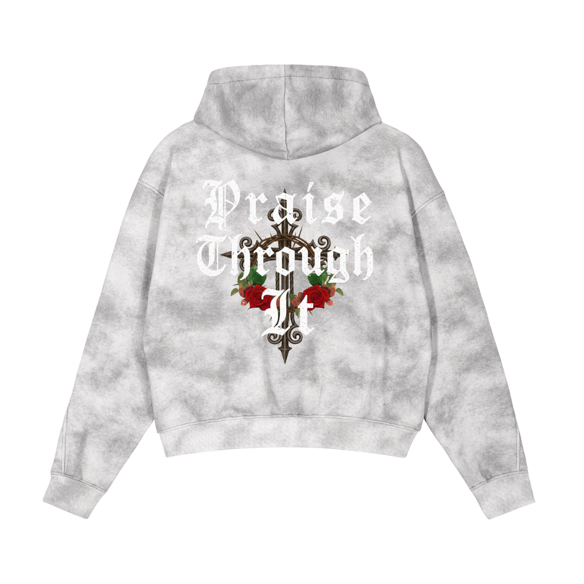 Bless Up God Washed Zip-Up Hoodie