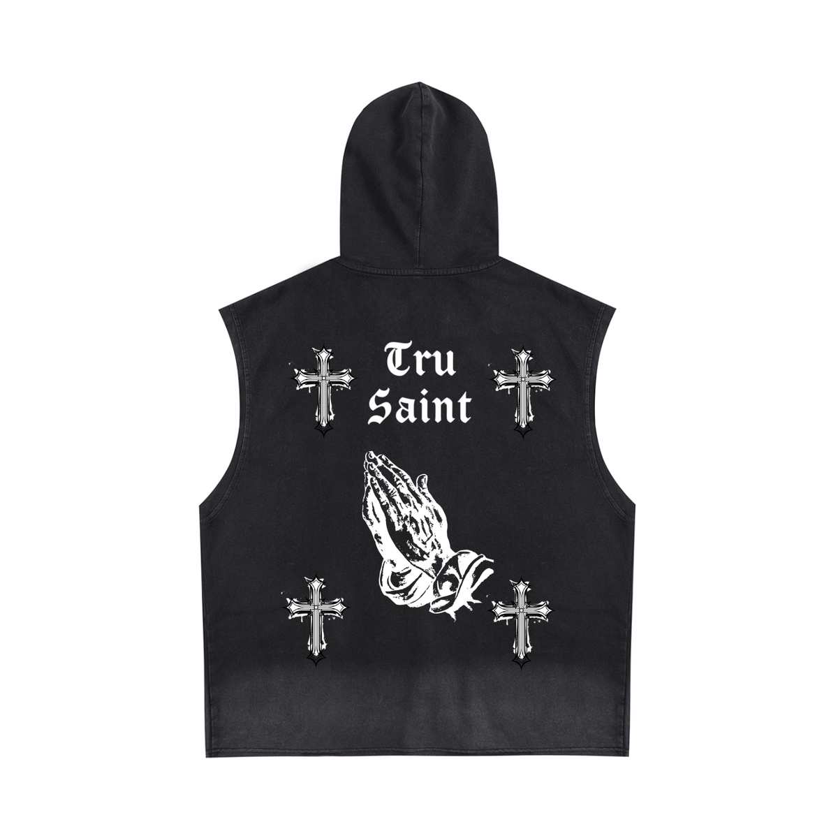 Tru Saint Vintage Washed Zip-Up Hooded Tank Top
