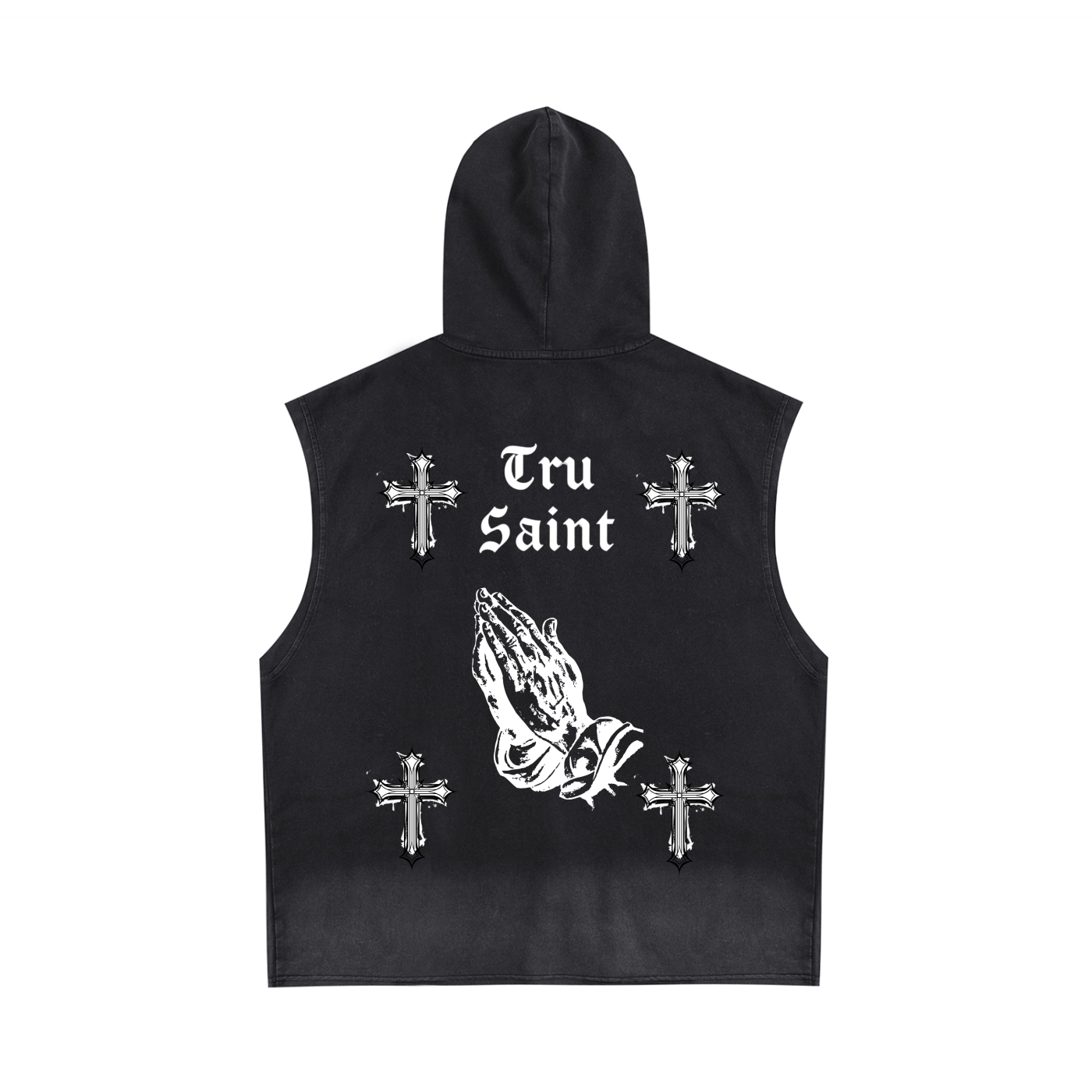 Tru Saint Vintage Washed Zip-Up Hooded Tank Top