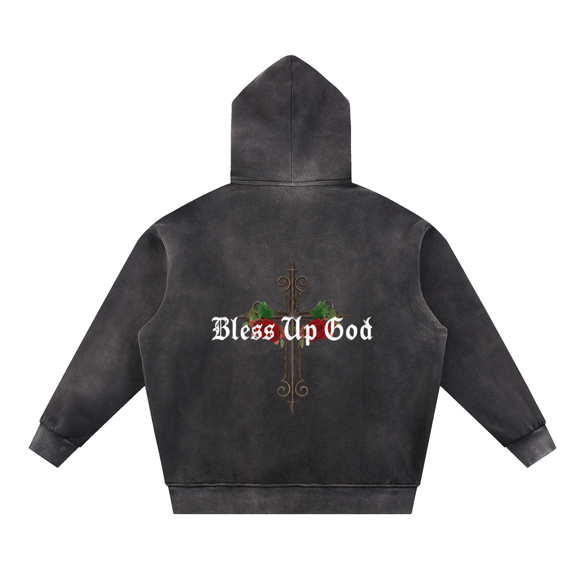 Bless Up God Faded Hoodie