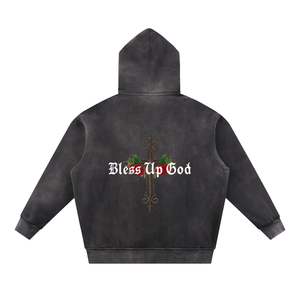 Bless Up God Faded Hoodie