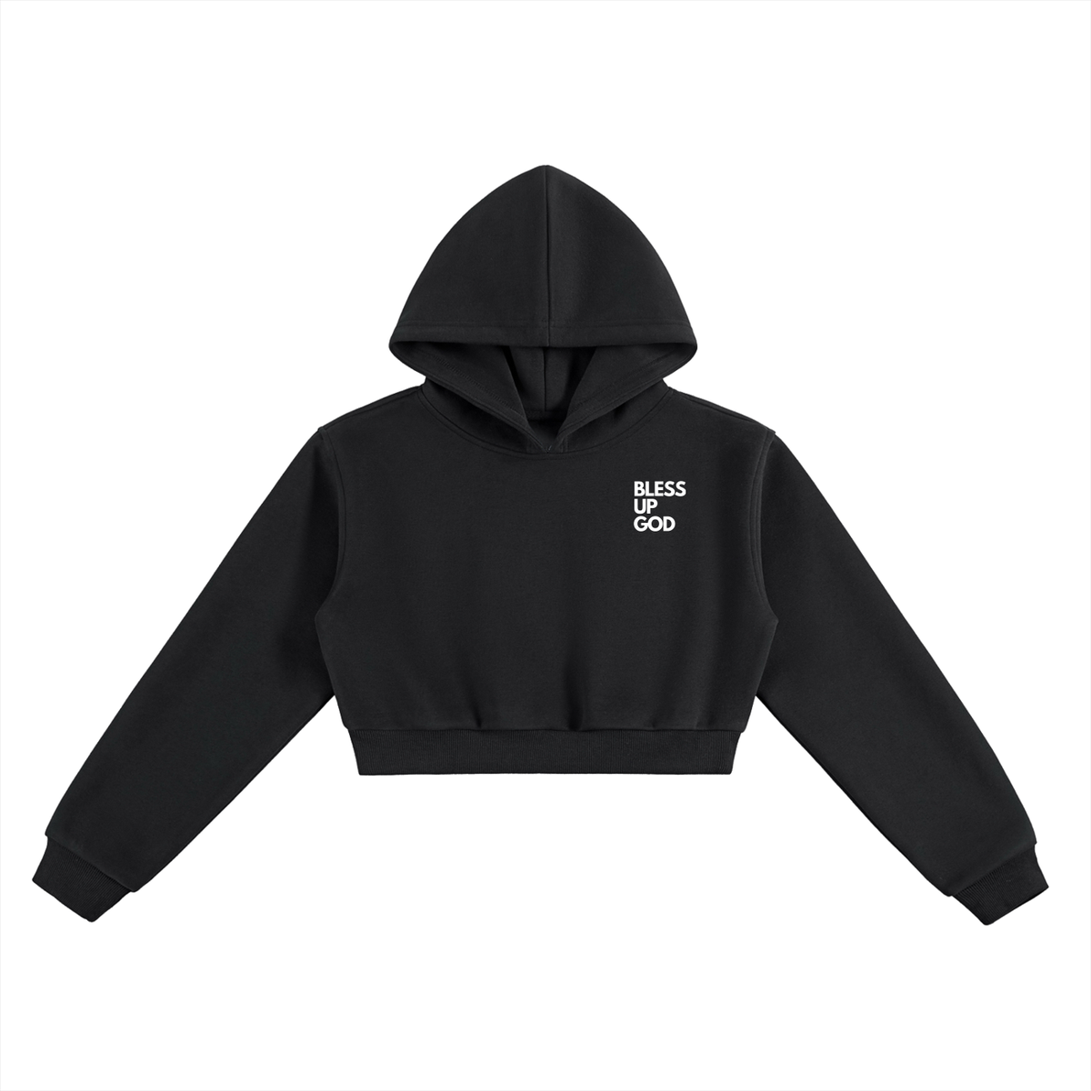 Women's Bless Up God Cropped Hoodie