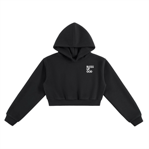 Women's Bless Up God Cropped Hoodie