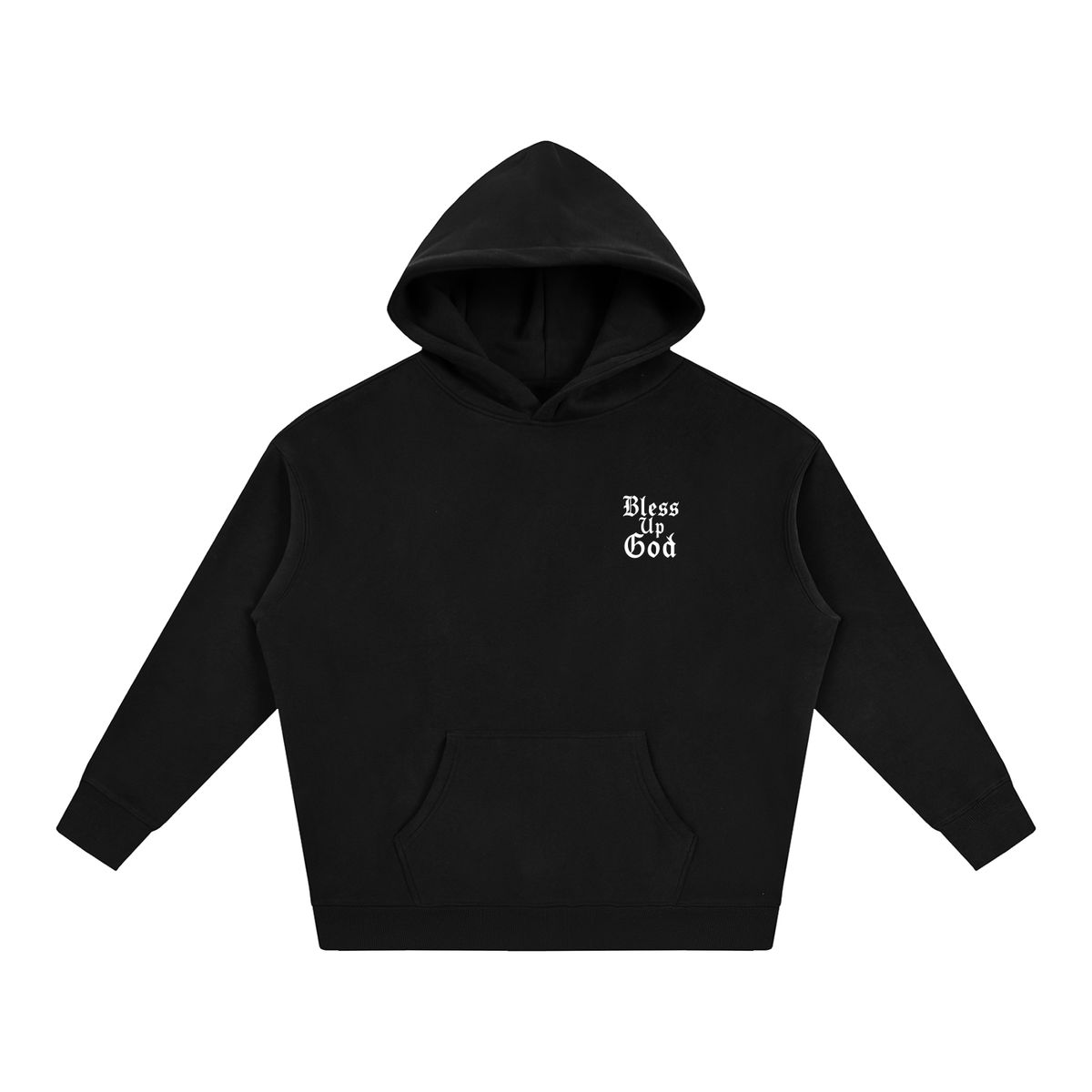 Bless Up God Old English Pocket Oversized Hoodie