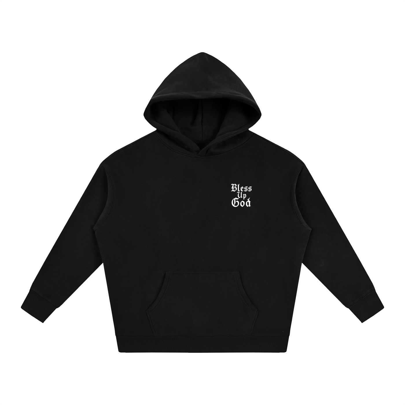Bless Up God Old English Pocket Oversized Hoodie