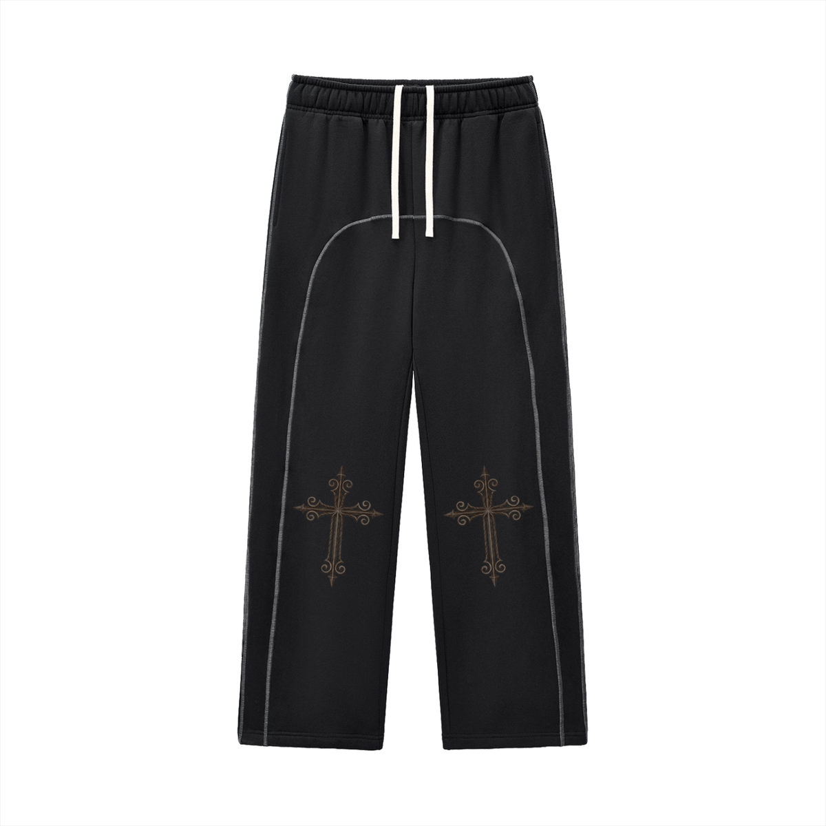 Bless Up God Cross Fleece Sweat Pants