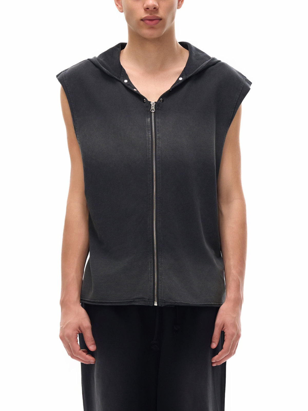 Tru Saint Vintage Washed Zip-Up Hooded Tank Top